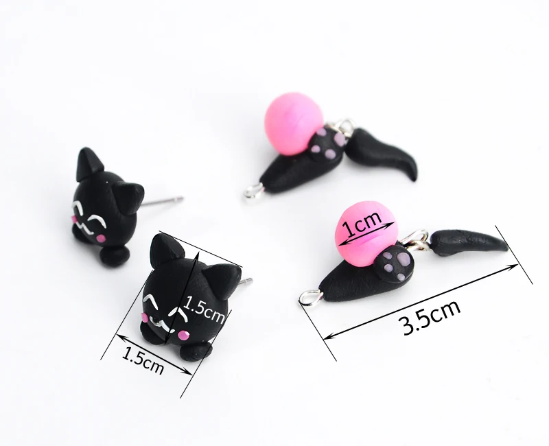 Одна пара модные персонализированные серьги из полимерной глины для женщин