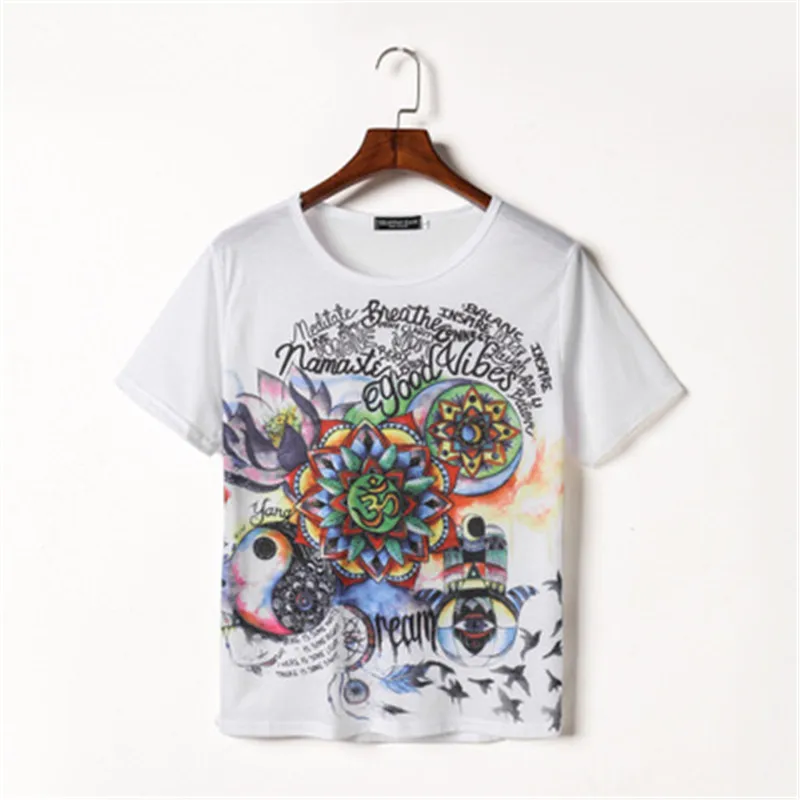 2019 летняя футболка с принтом для девушек студенческие повседневные белые топы