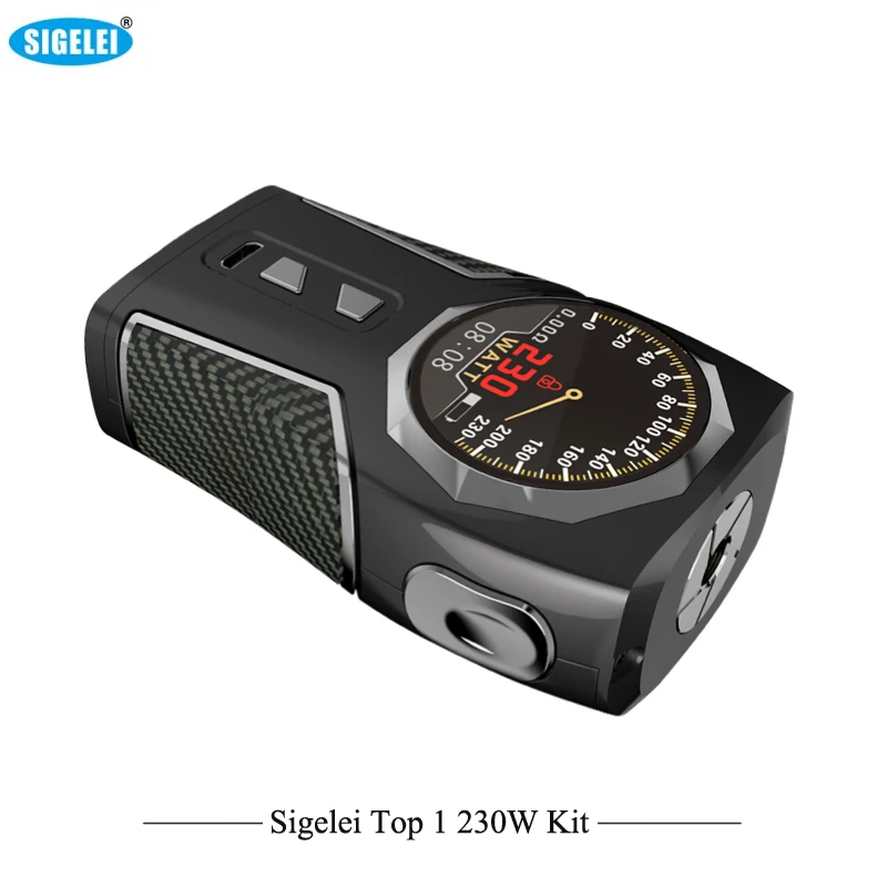 Оригинальный нежный испаритель Sigelei Top1 230 Вт бокс мод TC набор с баком 2 мл P9 Sub ohm бак