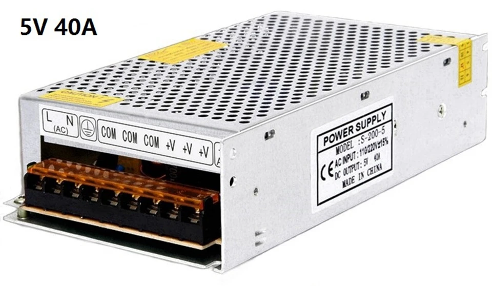 5 V Регулируемый переключатель Трансформатор Питание 5A 10A 20A 30A 40A 60A AC/DC 25 W 50 W 100 W 150 W 200 W 300 W драйвер для светодиодный полосы