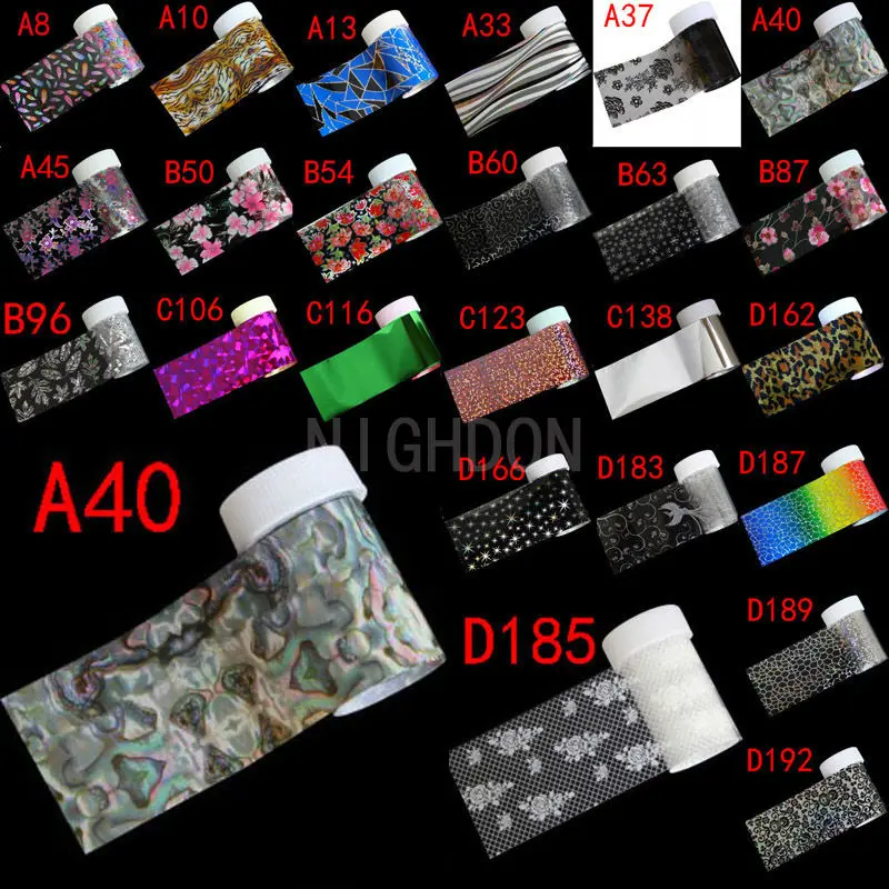 1 Roll 4 x 100 см ногтей наклейки фольга передачи этикета ногти наклейка лазерная