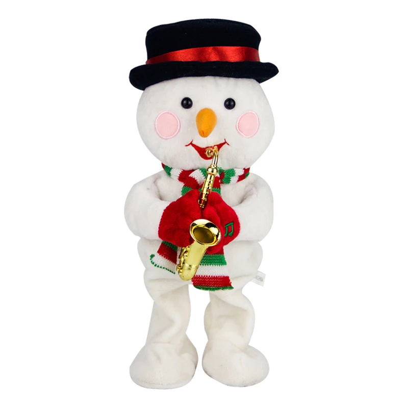 Snowman Танцы и пение электронные плюшевые игрушки для детей Рождественский саксофон Дети Детские Рождественские мягкие Подарочные игрушки для детей - Цвет: Snowman