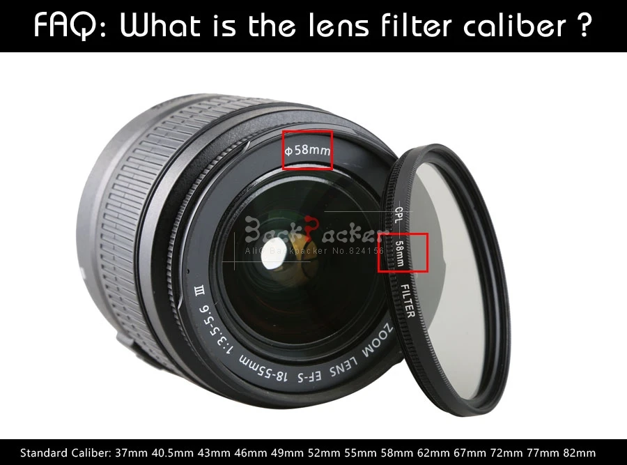 Фильтр объектива камеры с резьбой CPL поляризационный фильтр для Canon Nikon Sony Olympus