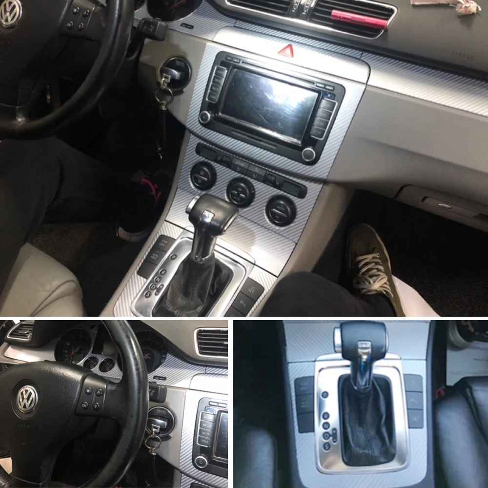 For Volkswagen VW Passat B6 Interior Central Control Panel Door Handle Carbon Fiber Stickers Decals Car styling Accessorie | Автомобили и