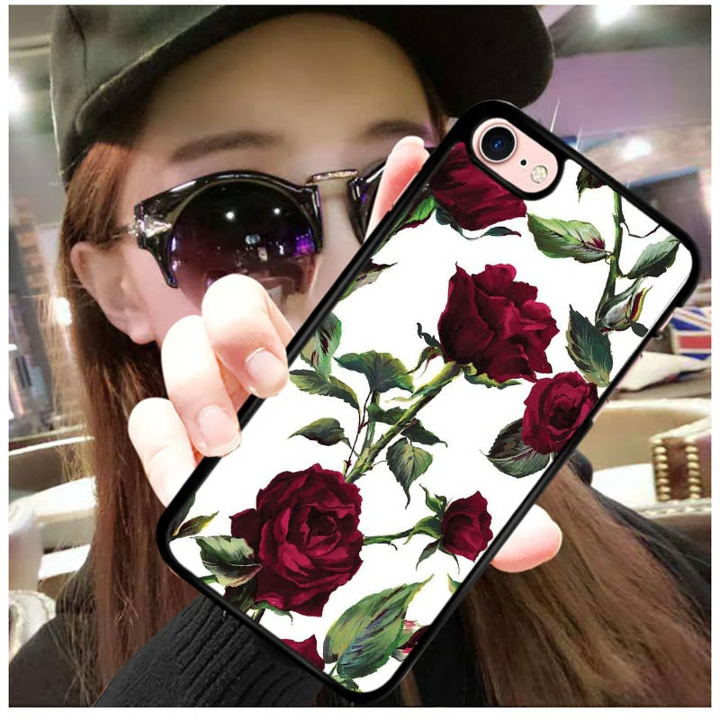 Fashion Flower Case For iPhone 7 8 Plus XS Max XR Women Rose Floral Phone X 6 6S 5 SE TPU Shell Cover | Мобильные телефоны и