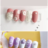 new 1 sheet 3d water decals nail art stickers white lace mix flower shape for nails sticker decorations manicure z070