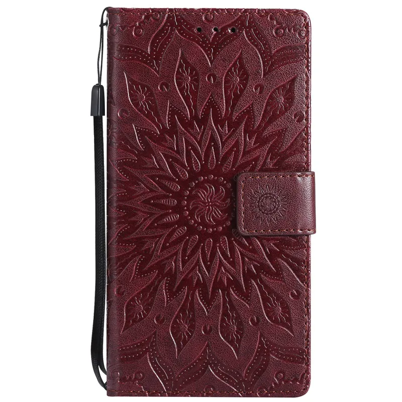 Коричневый Кожаный чехол xiaomi mi play для Coque xiomi xiaomi mi Play, чехол с изображением подсолнуха, чехол xiaomi Play, кошелек, флип-чехол для телефона Магнитный - Цвет: Коричневый