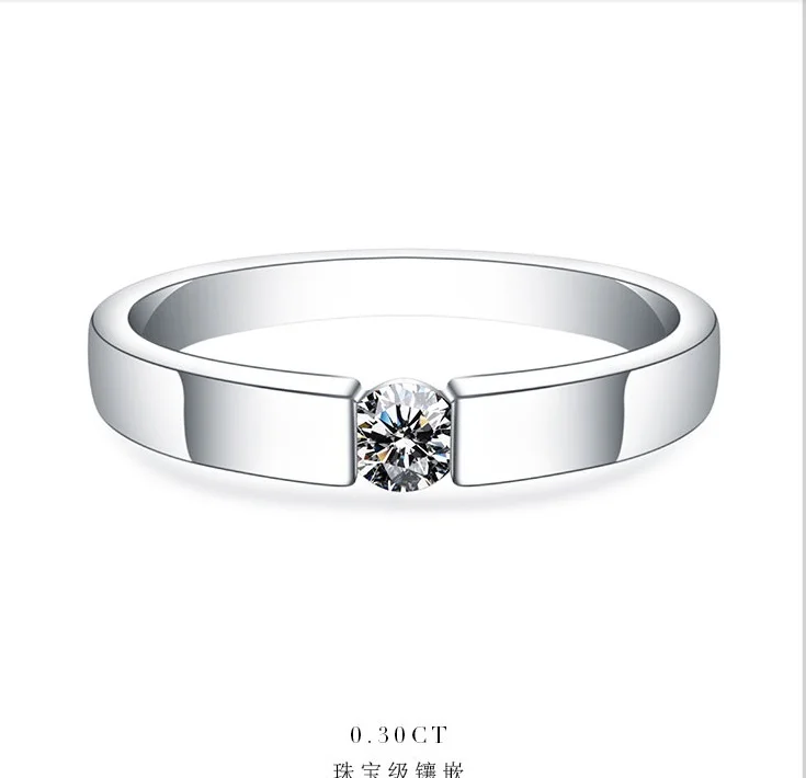 Простое кольцо для пасьянса Her & him 0.25Ct 4 0 мм Тест положительное Moissanite тест