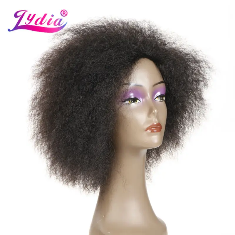 Лидия кудрявые прямые короткие синтетические парики нет кружева передний парик
