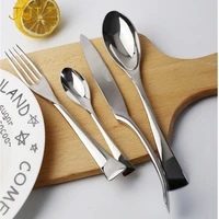 24 pcs kaya luxury cutlery dinner set stainless steel dinner knife fork tablespoon dinnerware service 6 western cutlery sets