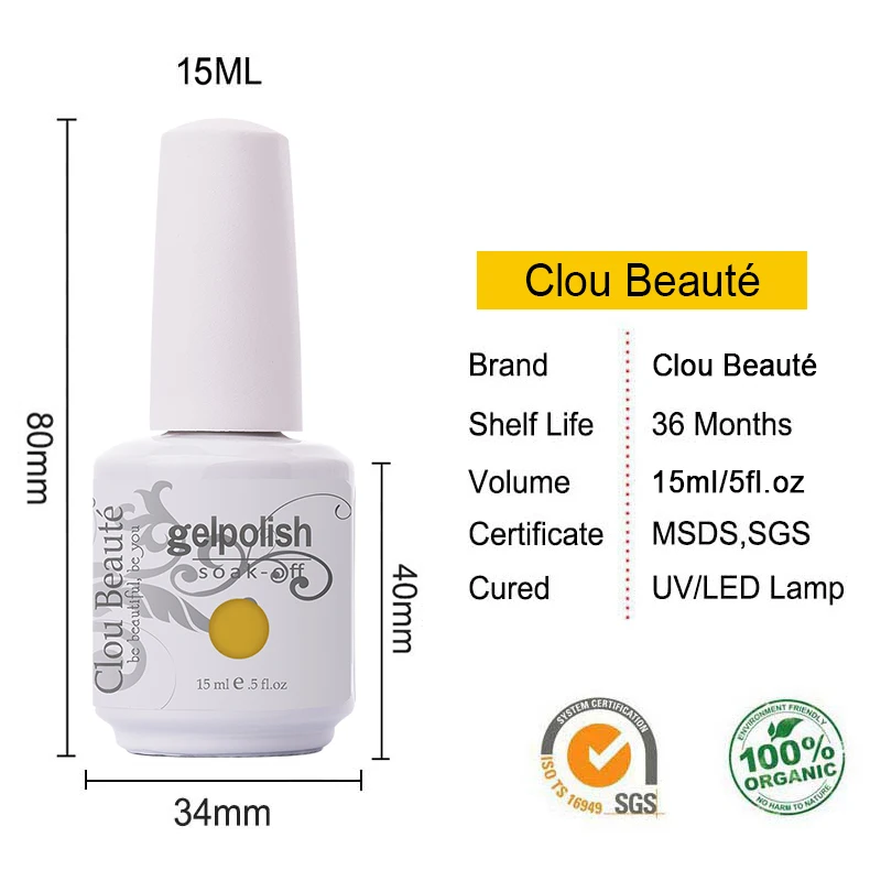 Clou Beaute на выбор 1 цвет гель для ногтей УФ светодиодный лампа Гель лак долговечный