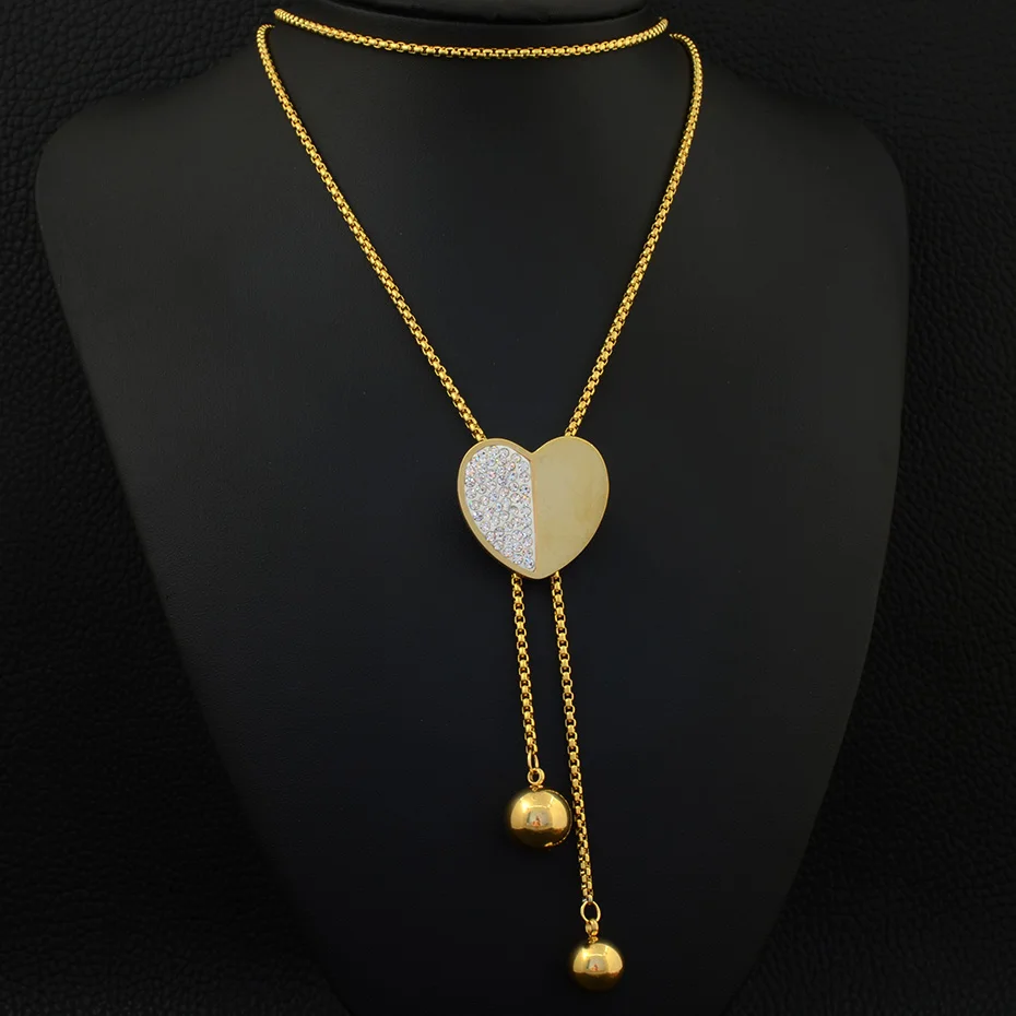 Модные ювелирные изделия из нержавеющей стали для женщин и девочек длиной 900 мм