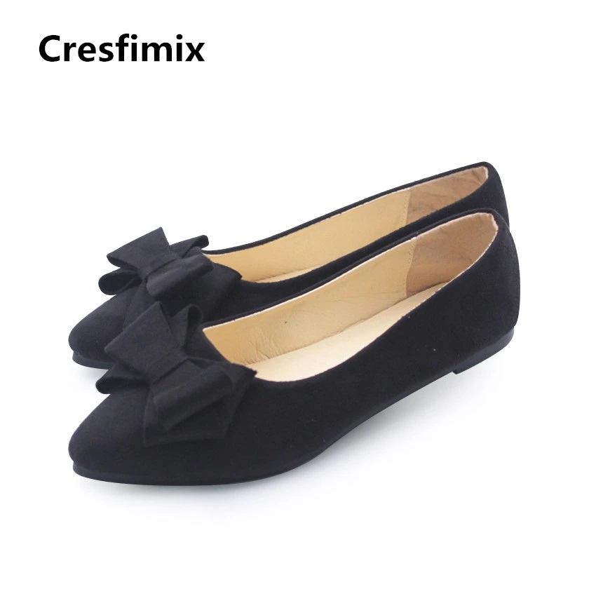 Cresfimix Женская модная Высококачественная обувь из флока Галстук бабочка на