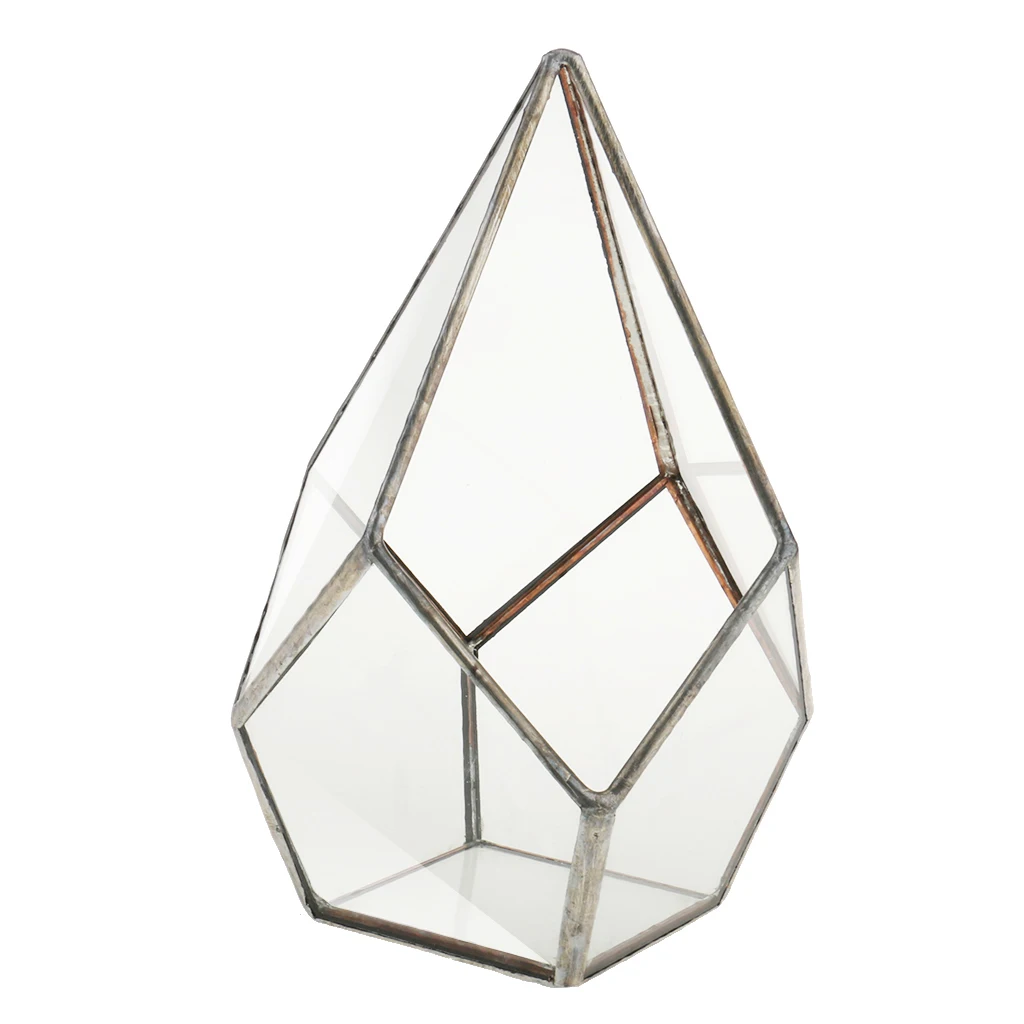 16x16x25cm Silver 4 размера воздушный горшок Настольный суккулент Алмазный стеклянный геометрический Террариум коробка мох папоротник цветочный горшок сад украшение дома подарок - Цвет: 16x16x25cm Silver