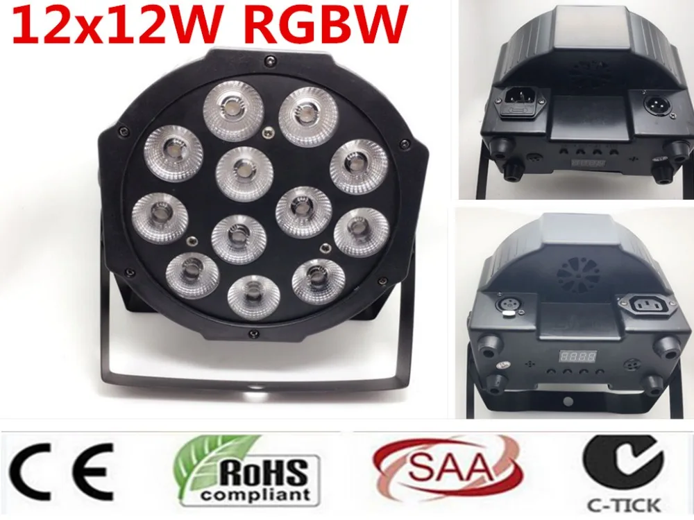 CREE RGBW 4в1 12x12 Вт led par DMX сценические огни бизнес Led плоский Par высокомощный свет с