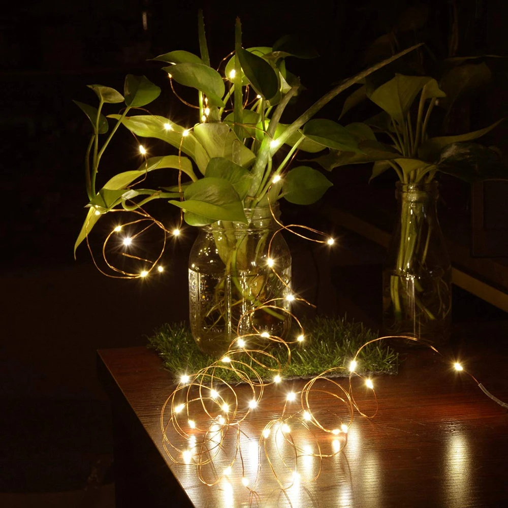 Led Strings light 5M 50LED Copper Wire 3XAA Battery Operated Christmas Wedding Party Decoration LED String Fairy Lights|Светодиодная
