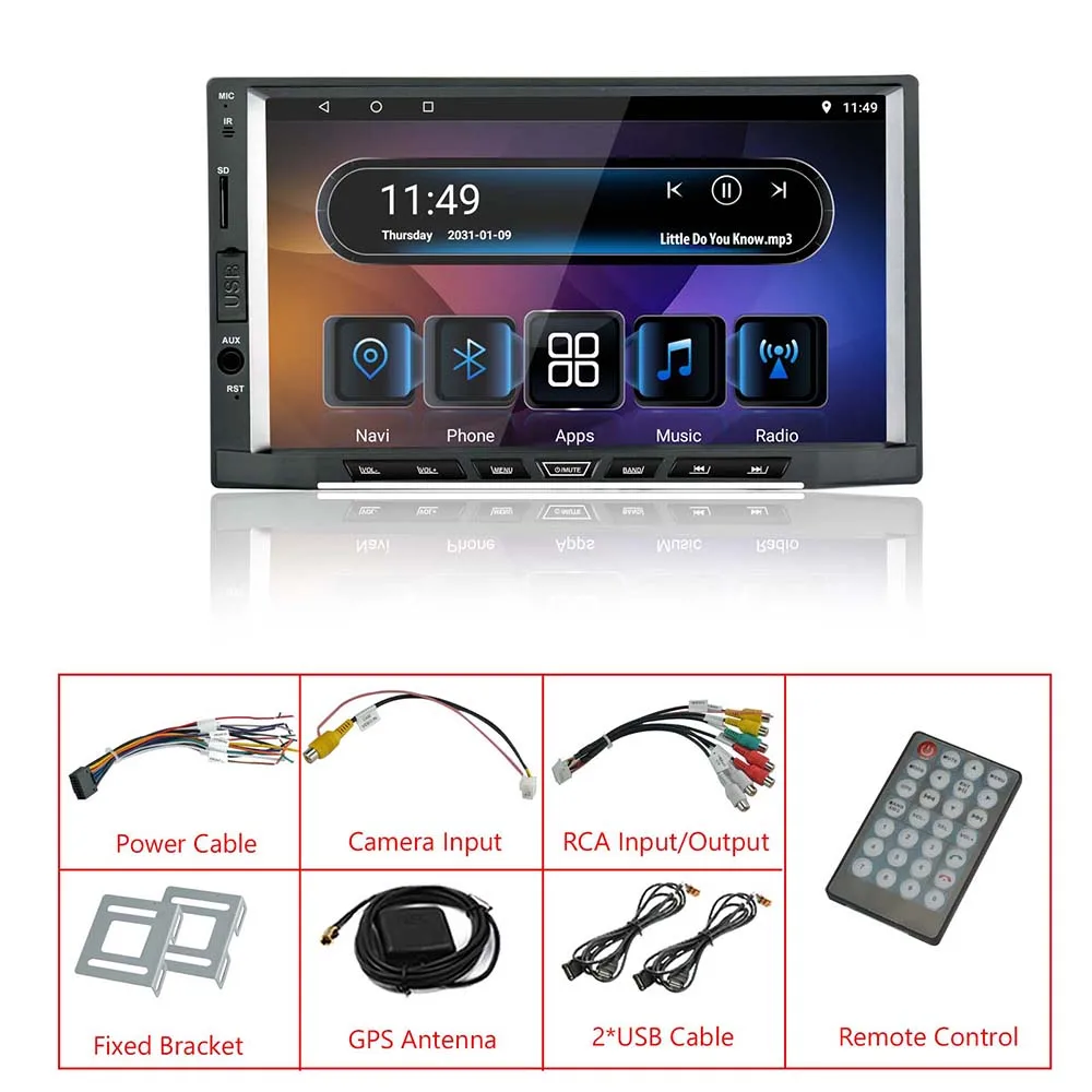 2G+16G 8Core 2 Din Android 8.1 IPS 7&quot Car Multimedia Player For Nissan Hyundai Kia GPS Navigation BT Radio Stereo No DVD | Автомобили