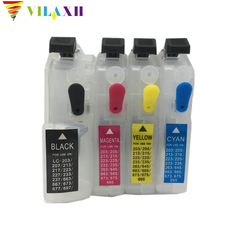 Vilaxh для Brother LC203 LC205 LC207 LC211 LC213 LC215 LC217 LC223 LC225 LC227 многоразовый чернильный картридж + QE