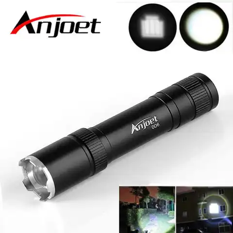 Anjoet мини-фонарик с регулируемым фокусом 1000 люмен масштабируемый CREE Q5 LED 18650 тактический фонарь водонепроницаемый фонарик