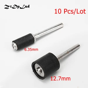 ZtDpLsd 10 шт. ленточная оправка 3,1 мм хвостовик вращающийся инструмент дрель для ногтей абразивный инструмент 6,35 12,7 мм наждачная бумага круглый нескользящий хвостовик