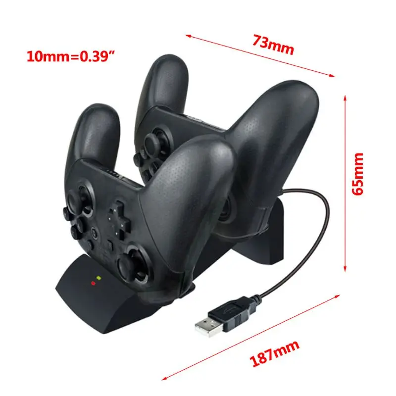 Portable Charging Station Fast Joystick Dual Dock Charger Handle Holder Controller with LED Indicator for Switch Pro Game Parts |