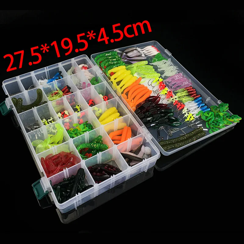 301 шт. мягкие приманки набор рыболовные снасти силиконовые черви креветки Карп