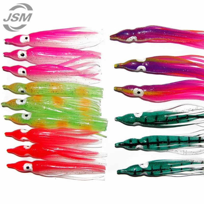 JSM 50 шт. 9 см мягкие пластиковые приманки для ловли осьминога джиггинга смешанных