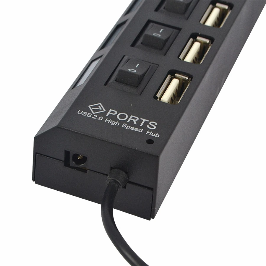 Новое высокое качество Вкл/OFF переключатель мини 7 Порты и разъёмы USB 2,0 Высокое Скорость концентратор для ноутбука ПК черный эргономичный дизайн