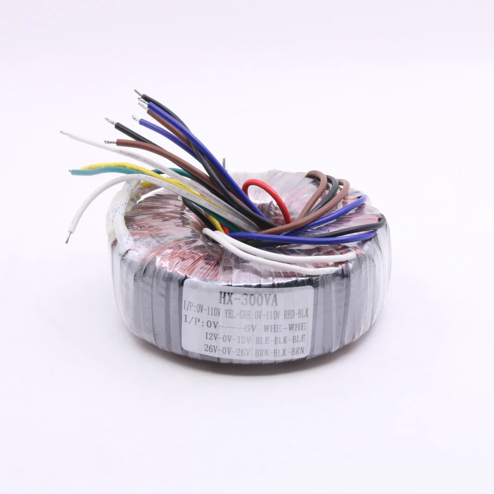 300VA 26V-0-26V 12V-0-12V+ 6V трансформатор усилителя трансформатор из чистой меди высокой мощности 300W аудио тороидальный трансформатор