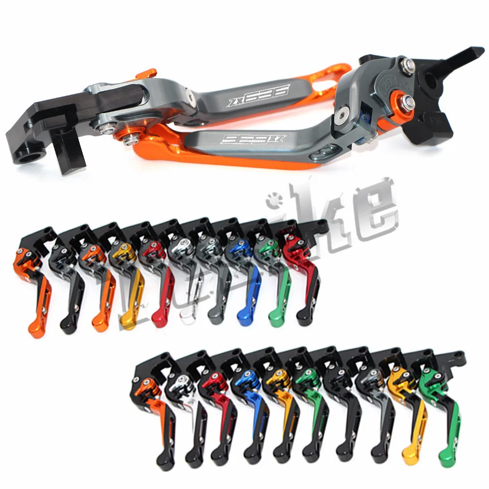 

CNC Brake Clutch Levers Motorcycle For Kawasaki ZX636R ZX636 ZX 636 2000-2004 2001 2002 2003 Foldable Extendable Logo (ZX636)
