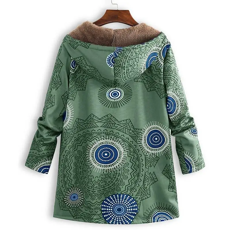 Женская куртка с меховой подкладкой осеннее пальто винтажным принтом женские