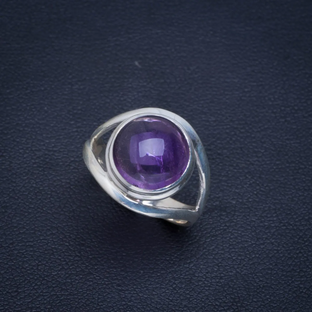 Кольцо ручной работы из серебра 925 пробы с натуральным аметистом 6 5 B1214 | Украшения