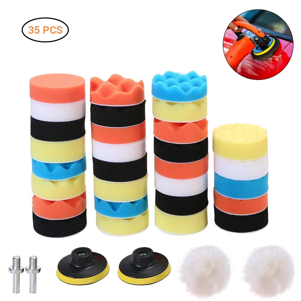 35 шт. губка для полировки и восковые накладки из шерсти набор автомобиля восковая