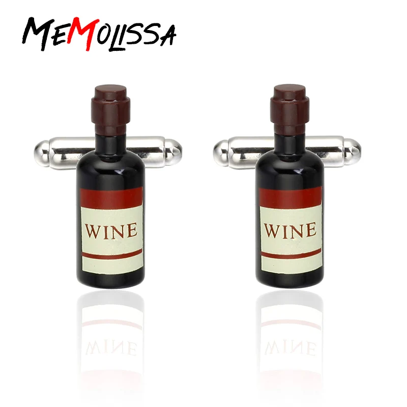 MeMolissa Формальные золотые винные запонки в форме бутылок для мужских костюмов