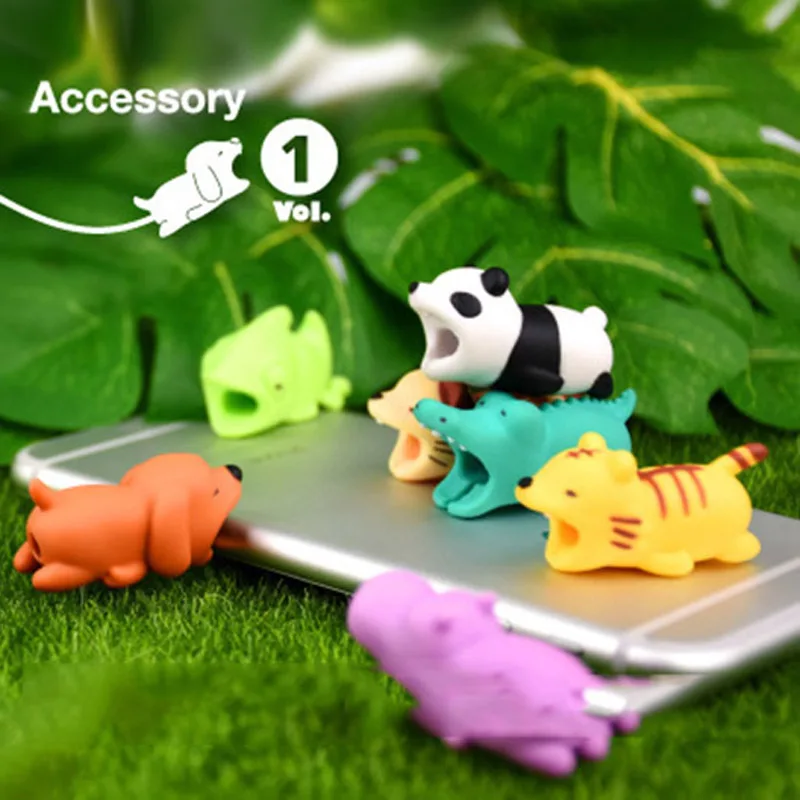 Мультфильм Защита для кабеля &quotукус&quot смешные USB держатель телефона с