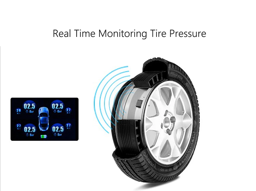 EANOP EN368 TFT 2,4 дюймов экран автомобиль TPMS шин давление мониторинга системы датчик давления в шинах Внутренние Внешние датчики сигнализация ADAS Max 5Bar 73PSI датчик шин монометр проверки давления в шинах