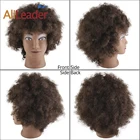 Оптовая продажа, дешевая голова манекена AliLeader с афро-человеческими волосами, силиконовая Мужская Кукольная голова с кудрявыми вьющимися волосами для укладки коротких волос