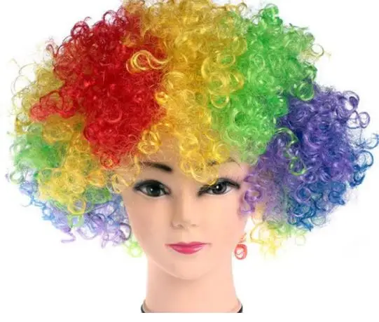 Wig Детский костюм клоуна заранее тканевые комбинезоны и комбинезоны+ шляпа+ нос Хэллоуин Карнавальный клоун цирк костюмы для косплея - Цвет: Wig