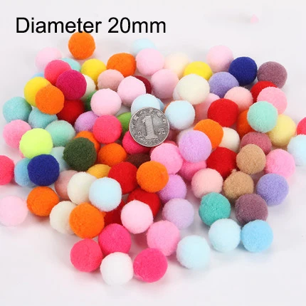 20mm mixed 100pcs В переменного тока, 50-500 шт. помпон мини мягкие помпоны Пушистый Плюшевый мяч детские игрушки ручной работы Свадебный Декор Сделай Сам ремесленные принадлежности 8/10/15/20/25/30 мм - Color: 20mm mixed 100pcs