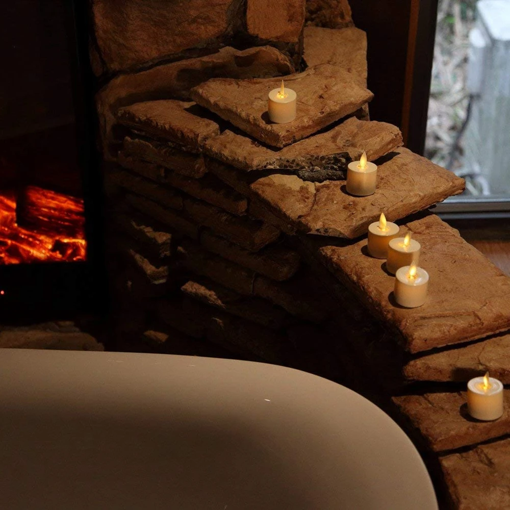 Ksperway LED беспламенная Монета на батарейках Tealight свечи: без запаха ABS пластик с