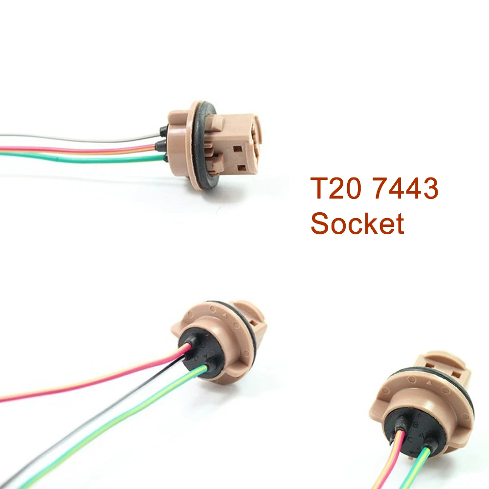 T20 7443 Base Car Bulb Double Wire Socket LED Lamp Brake Turn Signal Light Copper Core Wire