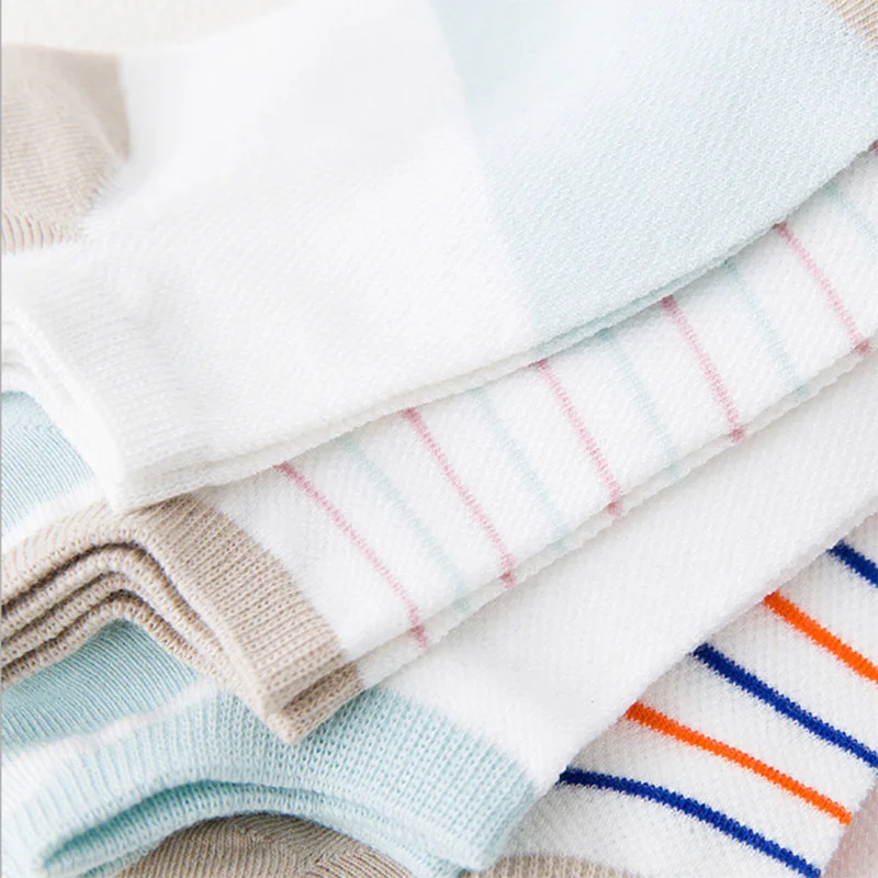 Comfortable Stripe Cotton Socks Woman Slippers Short Ankle Sweet Casual Tube Lady Vintage Ship FZA0132 | Мать и ребенок