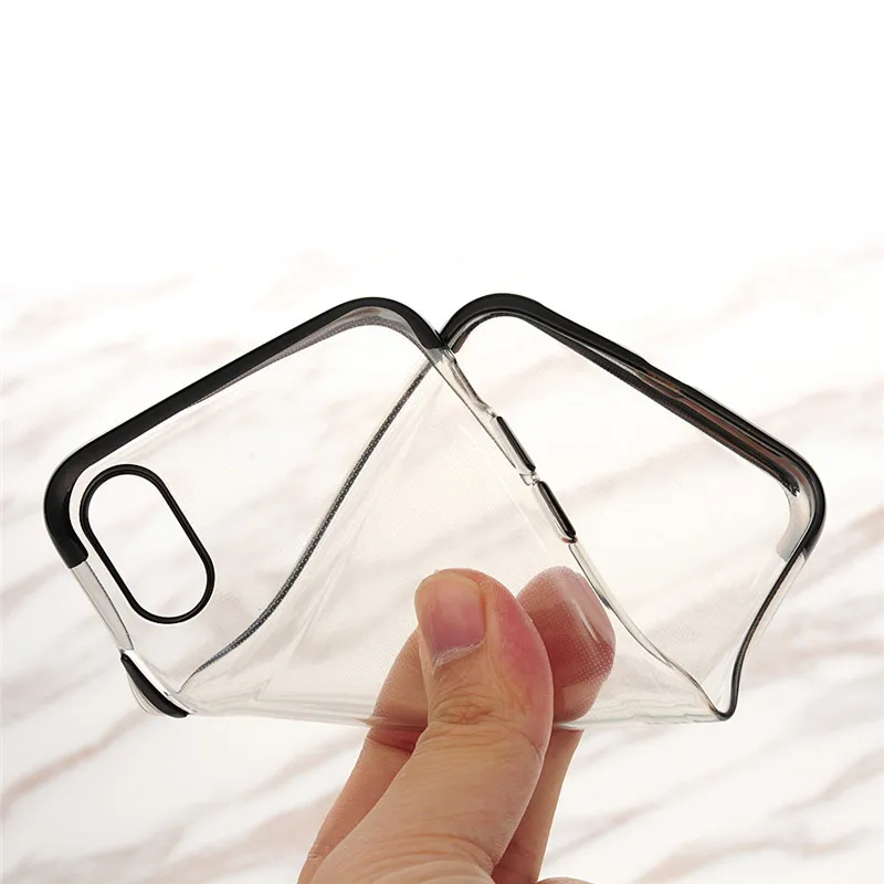 Мягкие чехлы из ТПУ для iPhone X Case сверхтонкая жесткая накладка на заднюю панель с