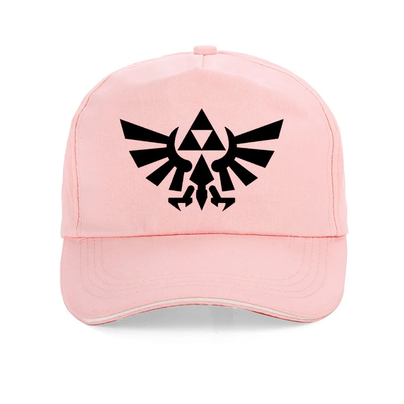 quality 100%cotton The Legend Of Zelda Triumphant Triforce print baseball Cap men Women classic game zelda hat snapback bone - Цвет: Розовый