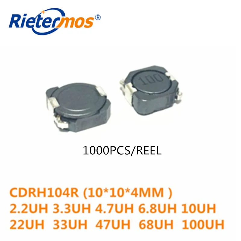 1000 шт./катушка Индукторы Мощности CDRH104R 10*10*4 мм 2 UH 3 4 7 6 8 10uh 22uH 33uH 47uH 68UH 100UH|Запасные