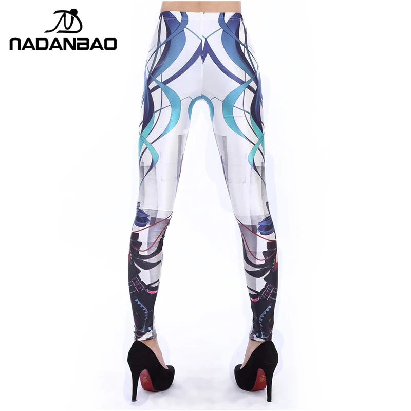 NADANBAO Новая мода Дизайн белый вязаный Legins японский мультфильм легинсы с принтом