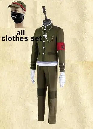 CLOTHES 8 items Аниме! Danganronpa V3 Momota Kaito колледж униформа космонавта Shinguji Korekiyo косплей костюм парик маска набор - Цвет: CLOTHES 8 items