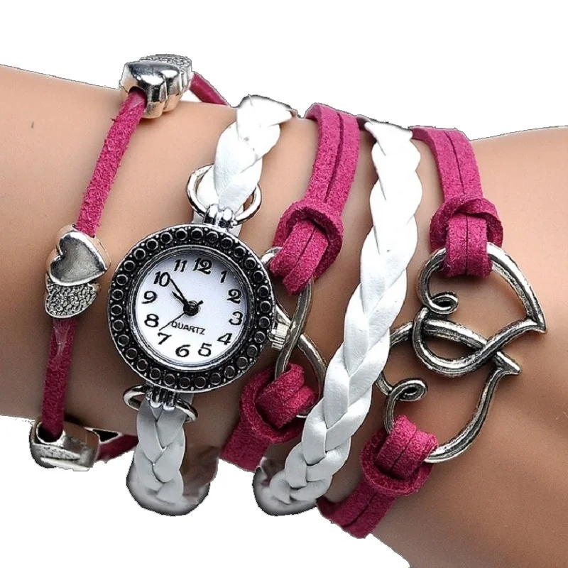 Женские наручные часы Gnova с платиновым сердцем и браслетом из искусственной