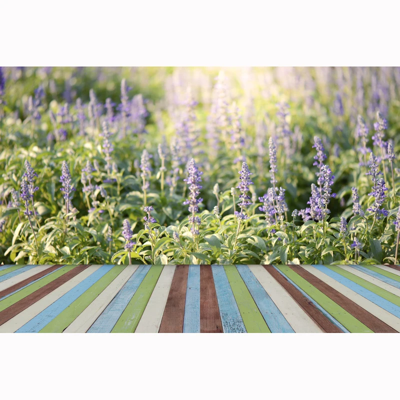 

HUAYI Backdrop For Spring Photography Colorful Wooden Floor Flowers Photoshoot Background Realistic Grain Fresh Scenery XT-4019