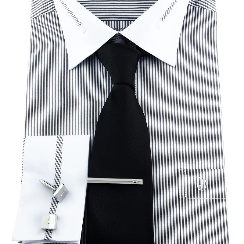 Набор мужских квадратных золотистых запонок для рубашки с кристаллами и